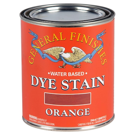 General Finishes 1 Qt Orange Dye Stain Water-Based Wood Stain DQO